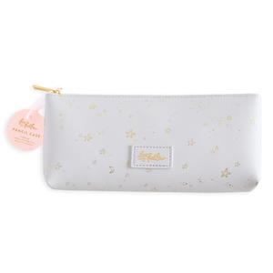 Gifts For Him: Grey Stardust Vegan Leather Pencil Case - SECONDS
