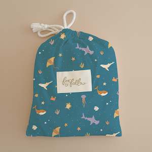 Ocean Creatures Marine Organic Fitted Cot Sheet - SECONDS