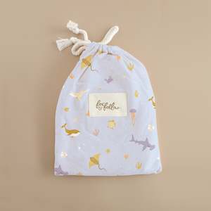 Seconds: Ocean Creatures Sky Organic Fitted Bassinet Sheet/Change Pad Cover - SECONDS