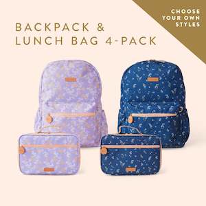 Crushing On Lilac: Backpack + Lunch Bag 4-Pack Bundle