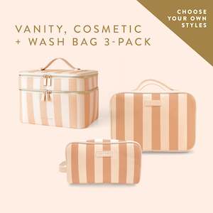 Vanity, Cosmetic + Wash Bag 3-Pack Bundle