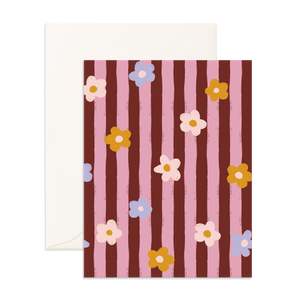 Blank Cards: Daisy Stripe Greeting Card