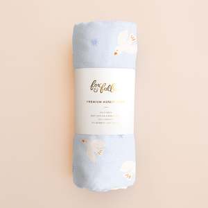 Blue Doves Muslin Wrap Swaddle