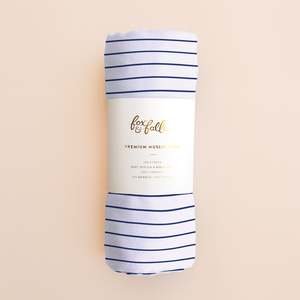 Navy Stripe Muslin Wrap Swaddle