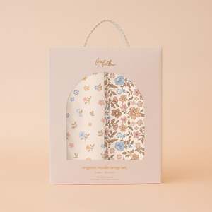 Blankets Swaddles: Meadow / Broderie Organic Muslin Wrap Set - PRE-ORDER (APRIL)