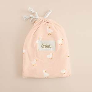 Pink Ducks Organic Fitted Bassinet Sheet/Change Pad Cover