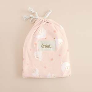 Pink Doves Organic Fitted Bassinet Sheet/Change Pad Cover