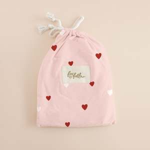 Little Hearts Organic Fitted Bassinet Sheet/Change Pad Cover