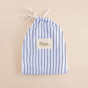 Under 50: Navy Stripe Organic Fitted Bassinet Sheet/Change Pad Cover