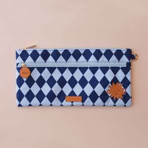 Gifts For Him: Navy Diamonds Large Pencil Case - PRE-ORDER (APRIL)