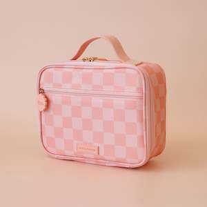 Gifts For Kids: Peach Check Mini Lunch Bag - SECONDS