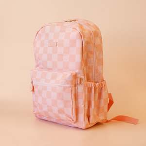 Gifts For Kids: Peach Check Backpack - SECONDS
