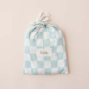 Sage Check Organic Fitted Bassinet Sheet/Change Pad Cover - SECONDS