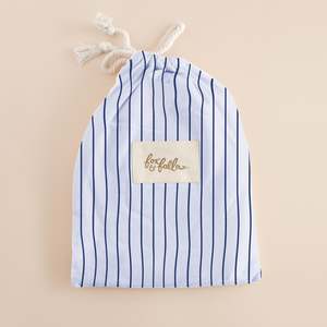 Crushing On Daisies: Navy Stripe Organic Fitted Cot Sheet