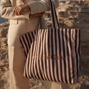 F&F Aesthetic Club Weekend Bag - Chocolate Stripe - PRE-ORDER (OCTOBER)