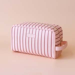 Teachers: Rosé Pinstripe Wash Bag - SECONDS
