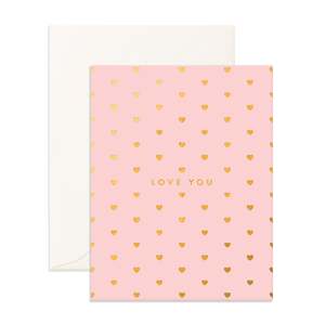 Love You Tiny Hearts Blush Greeting Card