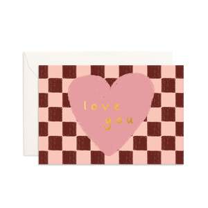 Mothers Day: Love You Checks Mini Greeting Card