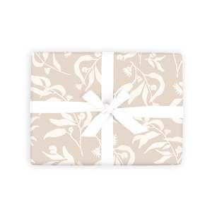 Gift Wrap: Grey Eucalyptus Gift Wrap Flat Sheet - 12 Sheet Pack