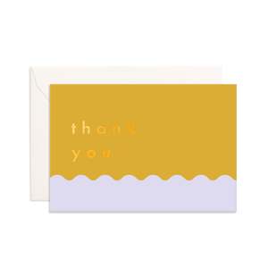 Thank You: Thank You Mustard Ripple Mini Greeting Card