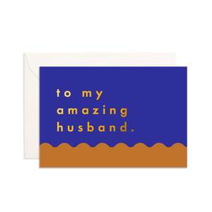 Love Friendship: Amazing Husband Ripple Mini Greeting Card