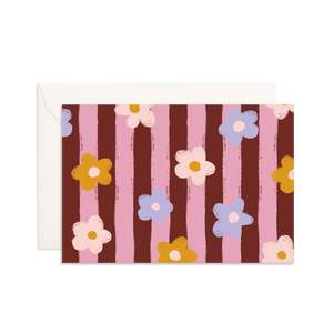 Mini Card: Daisy Stripe Mini Greeting Card