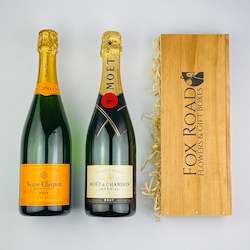 Champagne Gift Baskets: MoÃ«t & Veuve Clicquot Double Champagne Gift Box