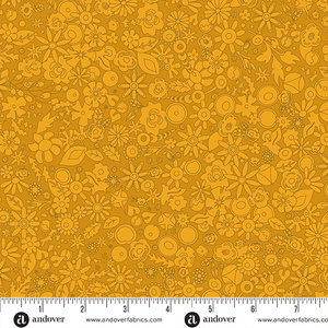 Alison Glass: Sun Prints – Floral Mustard by Alison Glass