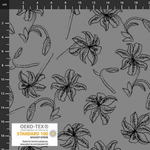 Products: Flower Sketches-Outline Lilies-Grey-924