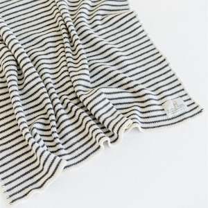 Wool: Charcoal Stripes Wool Baby Blanket