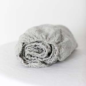 Cot Bassinet Sheets: Pinstripes Linen Cot/Bassinet Sheet