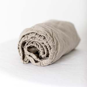 Cot Bassinet Sheets: Natural Linen Cot/Bassinet Sheet