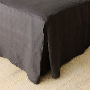 Valances: Charcoal Linen Valance - 35cm Drop