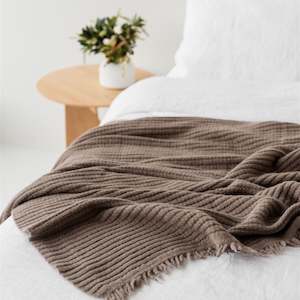 New Releases 1: Mushroom Ribbed Wool Throw Blanket
