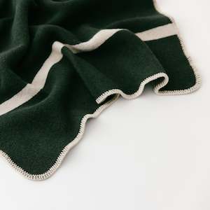 Forest Green Wool Baby Blanket