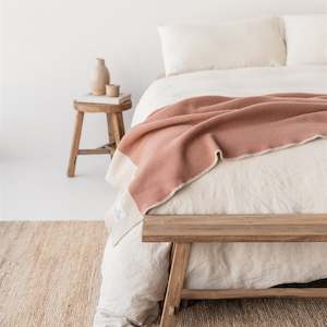 Wool Throw Blankets: Pink Clay Wool Throw Blanket