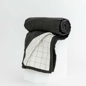 End Of Line Sale: Charcoal & Charcoal Grid Quilt