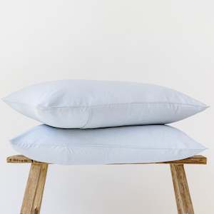 Sheet Sets Pillowcases: Powder Blue Linen Pillowcases