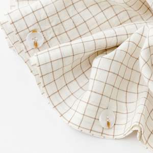 Duvet Covers Pillowcases: Malt Brown Grid Linen Duvet