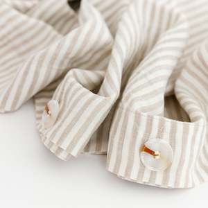 Duvet Covers Pillowcases: Sand Stripes Linen Duvet