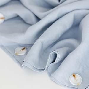 Duvet Covers Pillowcases: Powder Blue Linen Duvet