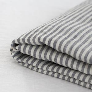 Navy Blue Stripes Linen Fitted Sheet Sale
