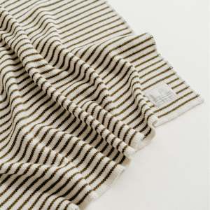 Wool Baby Blankets: Olive Stripes Wool Baby Blanket