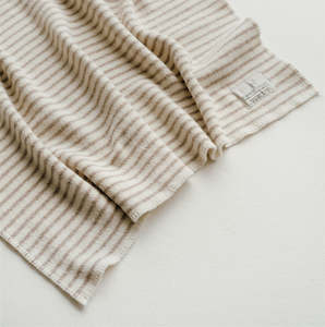 Wool Baby Blankets: Sand Stripes Wool Baby Blanket