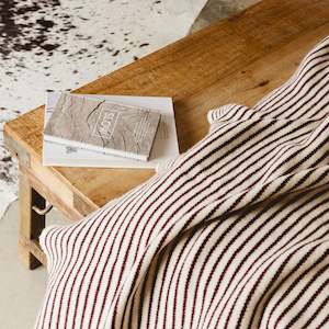 All Wool: Fig Stripes Wool Throw Blanket