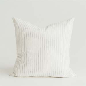 Cushions: Coastal Blue Stripes Linen Cushion Cover