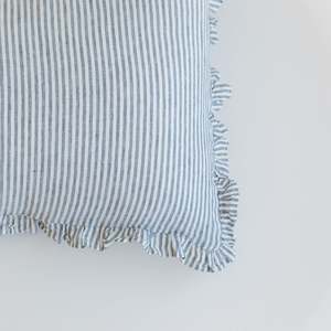 Sheet Sets Pillowcases: Ruffles Pillowcases in Navy Stripes