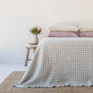 New Releases: Sand Gingham Wool Throw Blanket