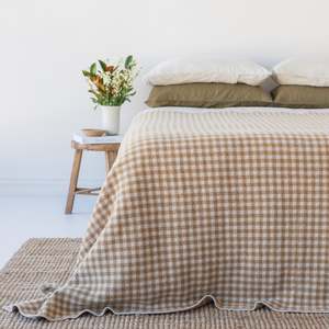 New Releases: Ginger Honey Gingham Wool Throw Blanket