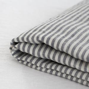 Sheet Sets: Navy Blue Stripes Linen Sheets Set